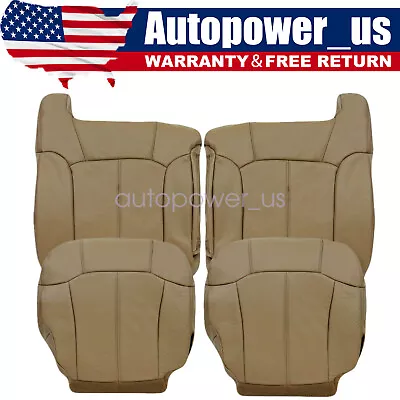 For 1999 2000 2001 2002 Chevy Silverado 1500 2500 Leather Seat Covers Tan 522 • $90.39