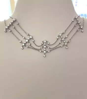 Nadri Choker Necklace Cubic Zirconia(Silver Tone)NWT $178 • $79