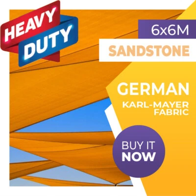 $188.90 • Buy SHADE SAIL SQUARE SANDSTONE 6m X 6m SUN 6mx6m 6x6m 6x6 6 X 6