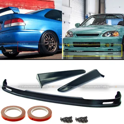 Fits 99-00 Honda Civic 2DR 4DR PU JDM Mugen Style Front Bumper Lip & Rear Aprons • $84.99