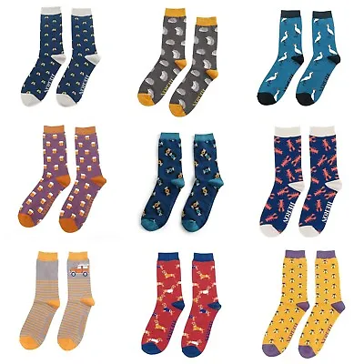 Mr Heron Bamboo Socks Mens Novelty Fun Funky Designs Animals Beer Jeeps Vinyl • $11.04