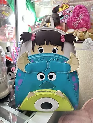 LOUNGEFLY Disney Pixar Monsters Inc. Boo Mikey Sully Mini Backpack- 20 Years NEW • $89.99