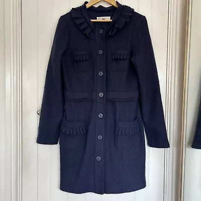 Edina Ronay  Unusual Spring Lightweight  Blue Wool Coat • £10