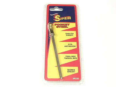 SUPER SR320 Mini Pocket Knife Sharpening Steel Rod 3 3/4  Overall NEW! • $8.60