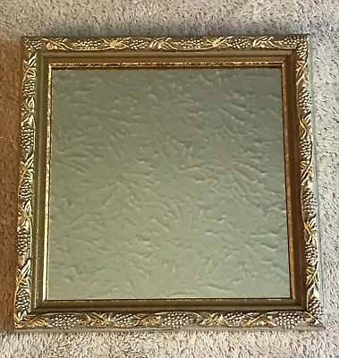 Vtg Homco Home Interior Gold Grape Vine Mirror Square Wall Hanging Very Good • $8.99