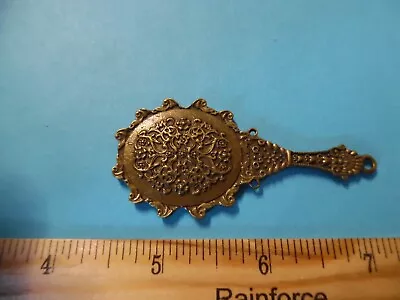 French Fashion Doll Hand Held Mirror C~antique Bronze~vintage Look~metal Charm • $4.50