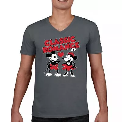 Steamboat Willie Classic Romance V-Neck T-shirt Cute Cartoon Mouse Retro Tee • $19.95