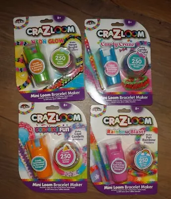 NEW CRAZART Travel Size Mini Loom Bracelet Maker And 250 Bands U PICK • $10