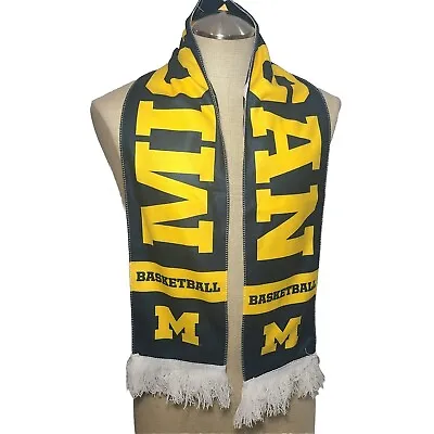 Michigan Basketball SGA Scarf  Reversible Argyle Pattern 54  X  7  ~ Used  • $12.95