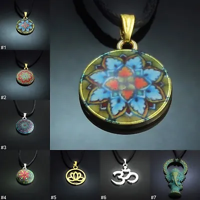 Mandala Pendant Necklace Meditation Yoga Ladies Womens Mens Boys Girls Jewellery • £3.79