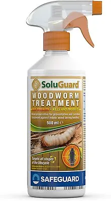 £10.19 • Buy SAFEGUARD Soluguard High Strength Woodworm Treatment Killer Spray Clear 500ML UK