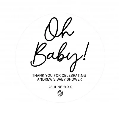 Custom Baby Shower Thank You Favour Stickers Round Sticker D2 • $7.50