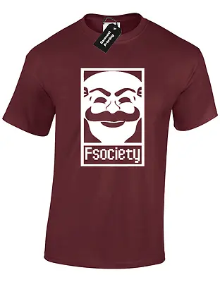 F Society Mens T Shirt Mr Robot Evil Corp Cyber Hacker Programmer Pc Code S-xxxl • £7.99