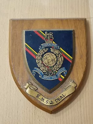 Royal Marines DEAL Kent Mess Plaque Crest Shield Hardwood • £24