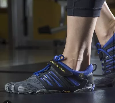 Vibram Fivefingers V-train Golds Gym Black Grey Reflex Blue • $35