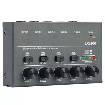 4 Channel Line Stereo  Sound Mixer With Mono For Individual Composition Q8Jre • £25.02