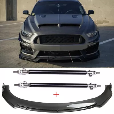 For Ford Mustang GT GT350 Front Bumper Lip Splitter Carbon Fiber + Strut Rods • $109.73