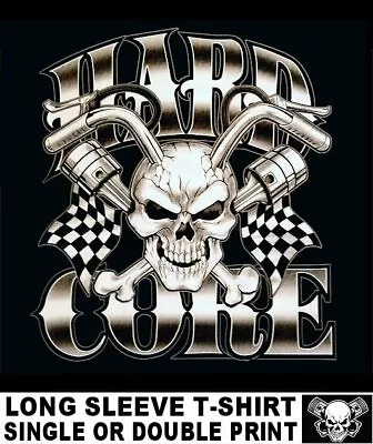 $19.99 • Buy Hard Core Outlaw Biker V Twin Motorcycle Rider Skull Pistons Race T-shirt WS97