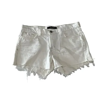 J Brand Womens White Light Cotton Cut Off  Raw Frayed Shorts Sz 28 STY 1158T142 • $14