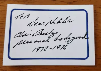 Autographed Dave Hebler Bookplate W/coa  FORMER ELVIS PRESLEY BODYGUARD • $17.95