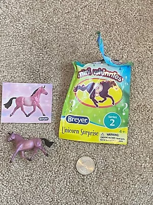 Breyer Mini Whinnies Unicorn Surprise Series 2 - Shimmery Pink Horse - Agate • $7.99