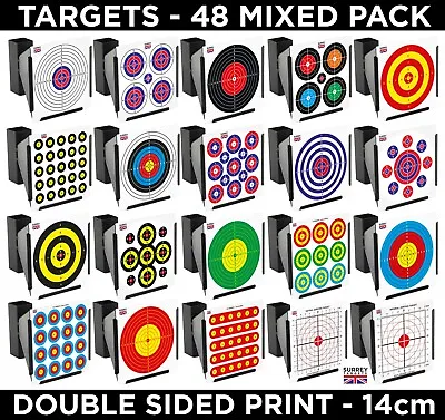 £5.99 • Buy MIX 14cm Air Rifle Pistol Gun BB Airsoft Shooting Bullseye CARD Targets 48 Pack