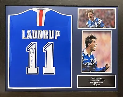 £349.99 • Buy Framed Brian Laudrup Signed Glasgow Rangers Football Shirt With Proof & Coa