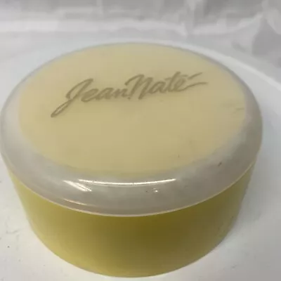 VINTAGE JEAN NATE Perfumed Bath Powder Yellow Signed Puff • $39.99