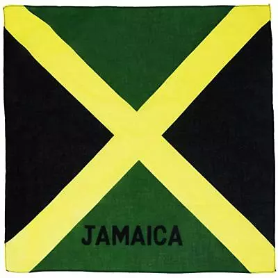 Jamaica Flag Unisex 100% Cotton 22 Inch X 22 Inch Bandana Jamaican Pride New • $5