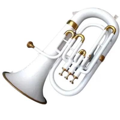 Euphonium Brass Bb 3 Valve White Lacquered/Nickel Plated With Hard Case By Zaima • $360