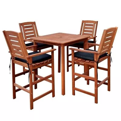 CorLiving Miramar 5 Piece Hardwood Patio Pub Set In Cinnamon Brown • $987.73