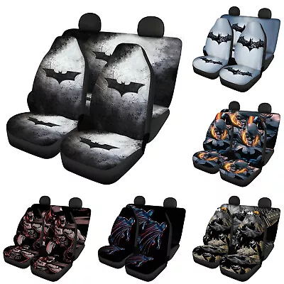 Batman Car Seat Cover Set Front Rear 5 Seats Universal Fit Car Cushion Protector • $63.64