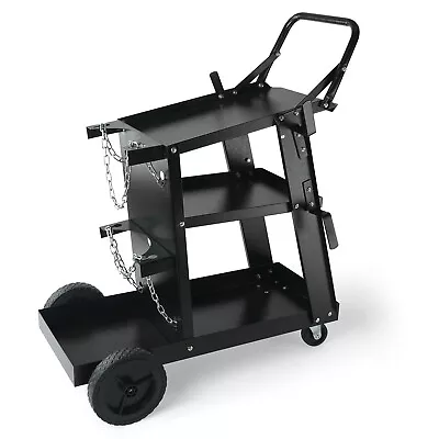 VEVOR Welding Cart 3-Tier 400 LBS Welder Welding Cart With 360° Swivel Wheels • $63.73