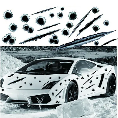 $7.99 • Buy Realistic Bullet Hole 3D Stickers Vinyl Decals Rusty Damage Bumper Cars Us