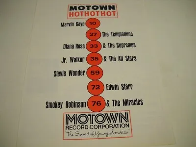 MOTOWN Marvin Gaye DIANA ROSS & SUPREMES Stevie Wonder More 1969 Promo Poster Ad • $9.95