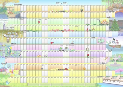 £9.49 • Buy Illustrated Wall Planner 2022-2023 Academic (A2 Size) Calendar Poster Organiser