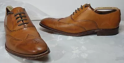 GRENSON 5030 Men's Brown Tan Calf  Leather Oxford Brogue Shoes Size UK 8 - £335 • £34.95