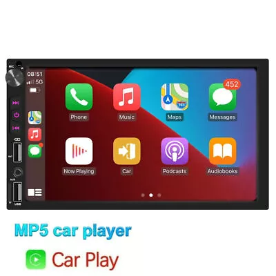 Double Din 7  Car Apple Carplay Android Auto Touch Screen Stereo Bluetooth Radio • $37.19