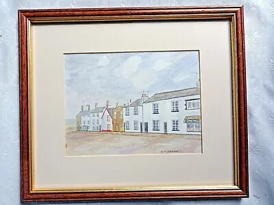£8 • Buy Original Framed Street Watercolour Picture By Artist A.M.Marshall  33cm X 28cm 