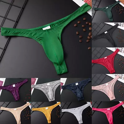 Sexy Thong G String Men Briefs Panties Underwear Seamless See-through Ultra-thin • £3.59