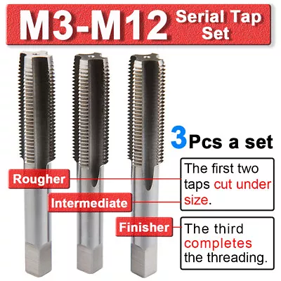 M3 M4 M5 M6 M8 M10 M12 HSS Metric Tap Set Right Hand Thread Cutter Machine Drill • $8.64