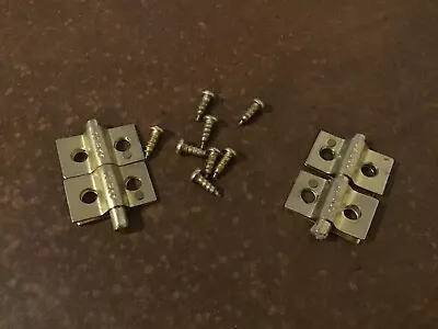 $8 • Buy 2 Vintage Brass Mirror Hinges With Screws ~ Anglo American