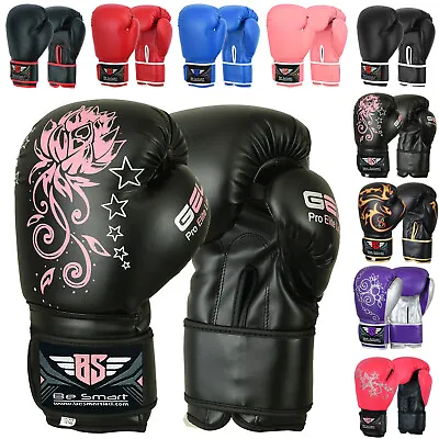 Ladies Pink Gel Boxing Gloves Bag Womens Gym Kick Pads MMA Mitts Muay Thai • £13.99