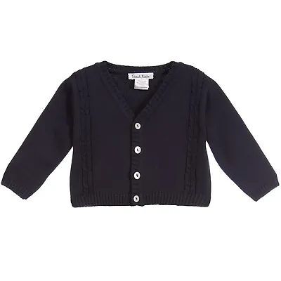 £15 • Buy Sarah Louise Boys Navy Blue Knitted Cardigan 3 Months. Never Worn.