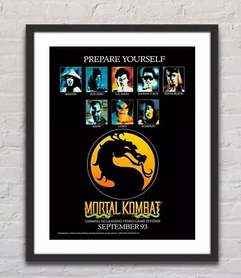 Mortal Kombat Super Nintendo SNES Genesis Glossy Promo Ad Poster Unframed G0089 • $14.98