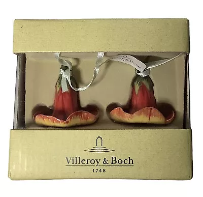 Villeroy & Boch Lily Flower Bells Ornaments Orange Yellow Spring Easter NOS • $48