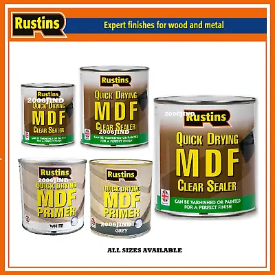 £7.77 • Buy Rustins MDF Sealer Quick Drying Clear Sealer  & MDF Primer ALL SIZES