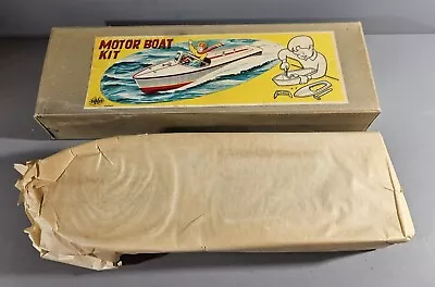 Vintage Wooden Motor Boat Kit Complete In Orig. Box Battery Operated Japan • $60