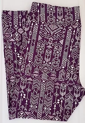 OS LuLaRoe One Size Leggings Tribal Aztec On Purple NWT L34 • $9.90