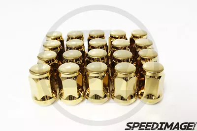Z Racing Steel 19hex 35mm Gold 14x1.5mm Lug Nuts Close Ended 20 Pcs Set Bulge • $29.99